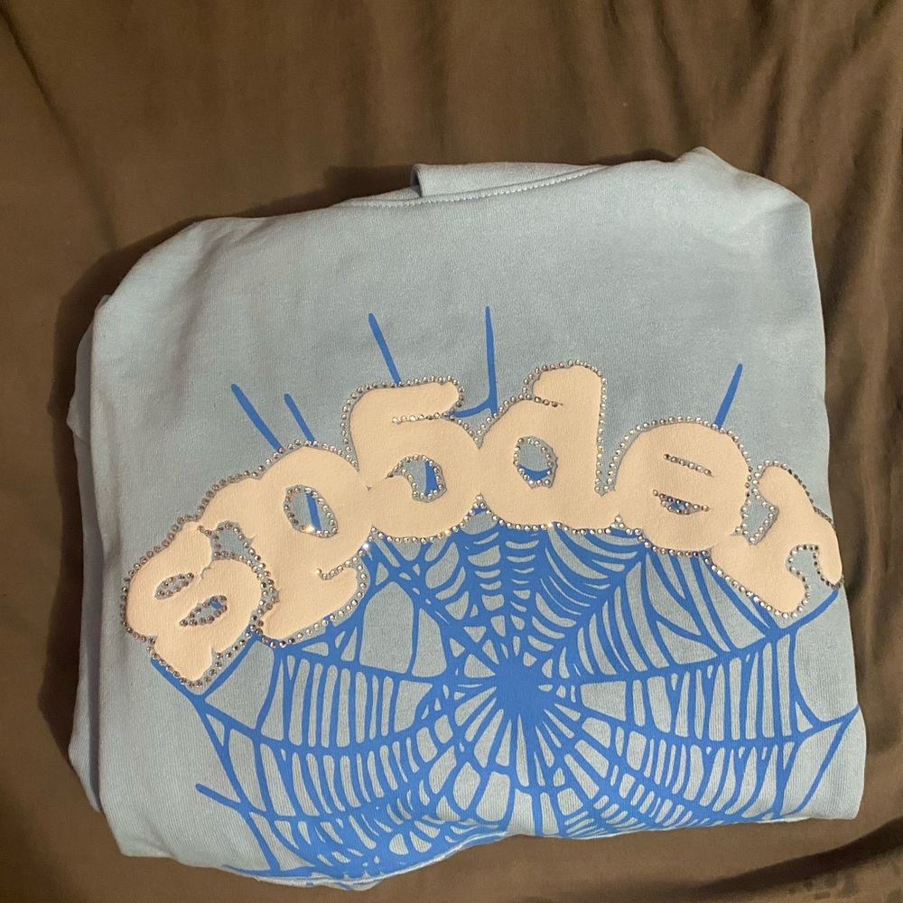 Sp5der Worldwide Light Blue Hoodie